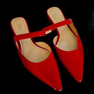 Red Zara flats size 38